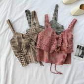 Női kockás felső, hátul megkötővel, három színben