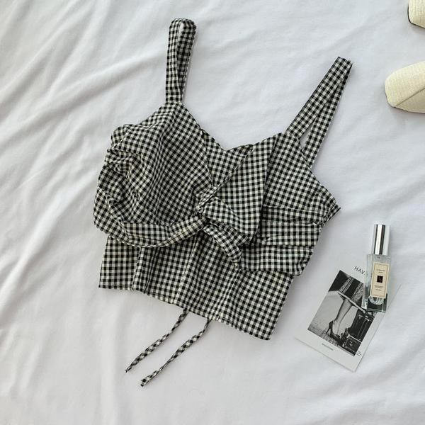 Női kockás felső, hátul megkötővel, három színben