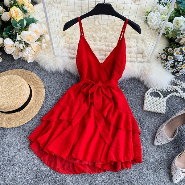 Vékony pántos női ruha többféle színben