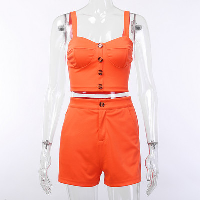 Κομψό και μοντέρνο γυναικείο σετ σε πορτοκαλί και ροζ χρώμα