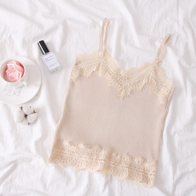 Maieu modern de dama cu bretele subtiri si dantela in mai multe culori