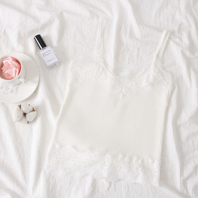 Maieu modern de dama cu bretele subtiri si dantela in mai multe culori