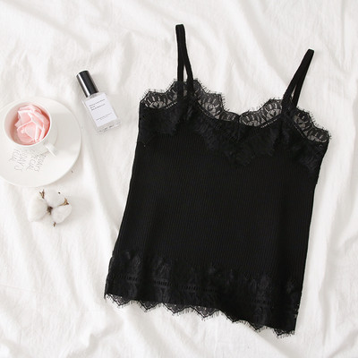 Maieu modern de dama cu bretele subtiri si dantela in mai multe culori