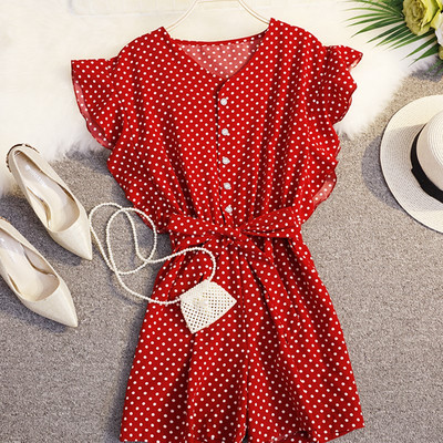 Γυναικεία ολόσωμη φόρμα  casual γπουά σε τρία χρώματα