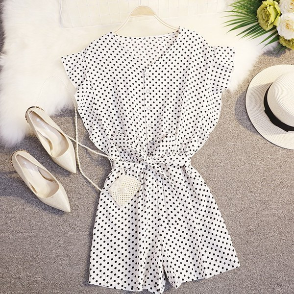 Γυναικεία ολόσωμη φόρμα  casual γπουά σε τρία χρώματα