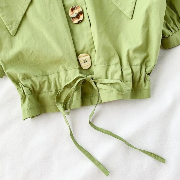 Cămașă scurtă de damă cu decolteu în V în mai multe culori