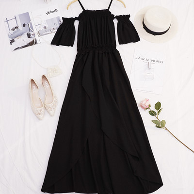 Rochie casual de dama cu bretele subtiri si maneci scurte in trei culori