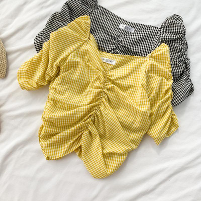 Bluza dama in carouri in trei culori