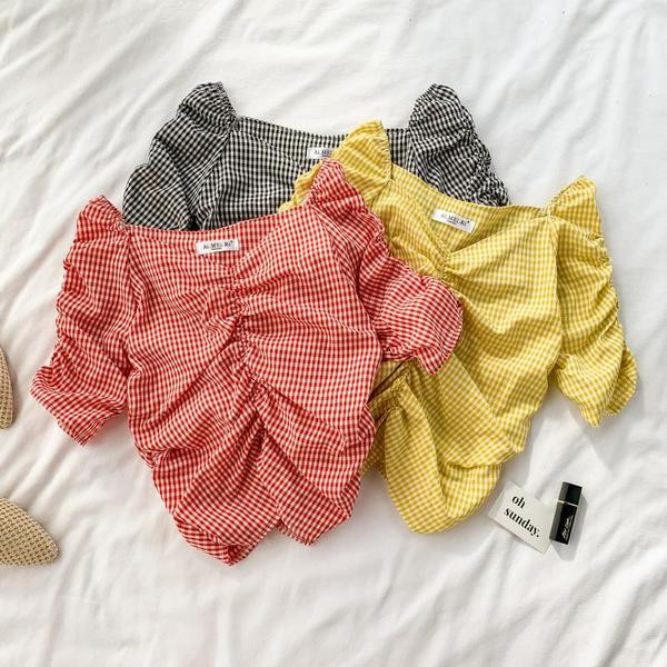 Bluza dama in carouri in trei culori