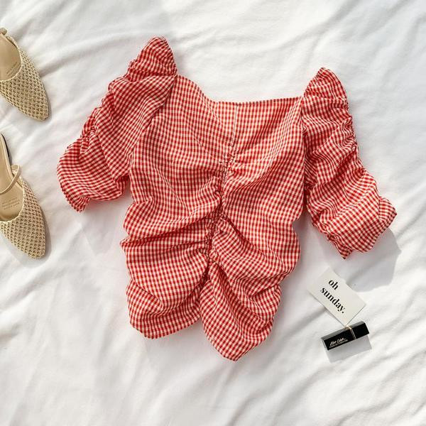 Bluza dama in carouri in trei culori