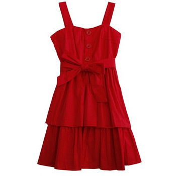 Rochie casual de dama cu bretele si cravate in mai multe culori