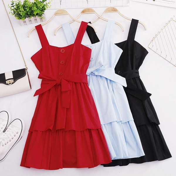 Rochie casual de dama cu bretele si cravate in mai multe culori