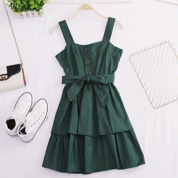 Rochie casual de dama cu bretele si cravate in mai multe culori