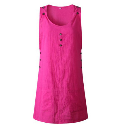 Alkalmi női ruha gombokkal és zsebbel öt színben