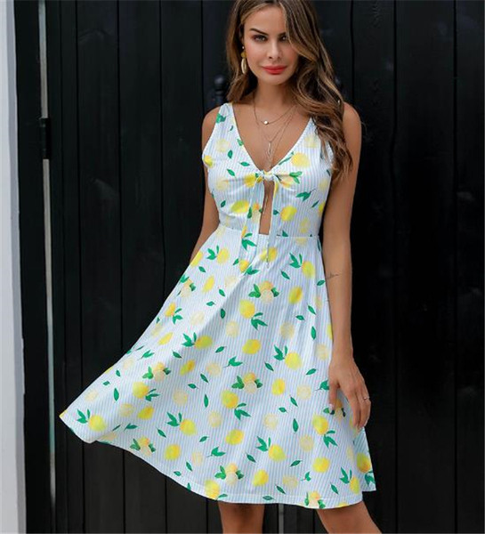 Rochie moderna de dama cu cravate si decolteu adanc