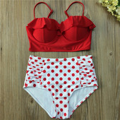 Κομψό γυναικείο μαγιό με υψηλή μέση σε διάφορα χρώματα