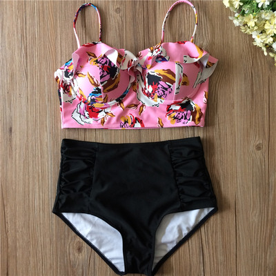 Κομψό γυναικείο μαγιό με υψηλή μέση σε διάφορα χρώματα