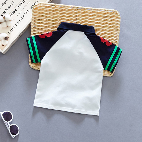 Gyermek póló gombokkal és gallérral két színben - fiúknak