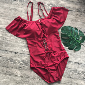 Κομψό μαγιό με κορδόνια σε τέσσερα χρώματα