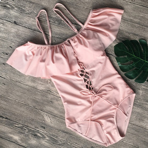 Κομψό μαγιό με κορδόνια σε τέσσερα χρώματα