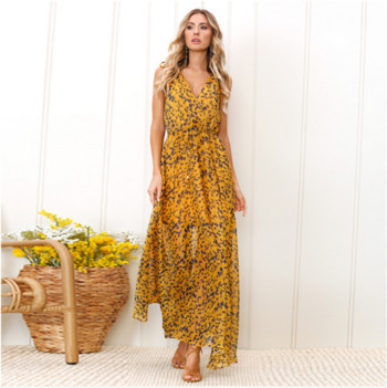 Rochie de dama cu model leopard in galben