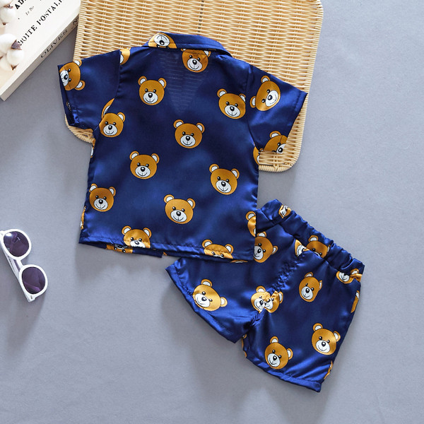 Pijamale pentru copii în două culori în două părți pentru băieți