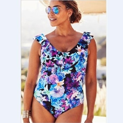 Μεγάλα μεγέθη γυναικεία μαγιό σε μπλε και μαύρο χρώμα