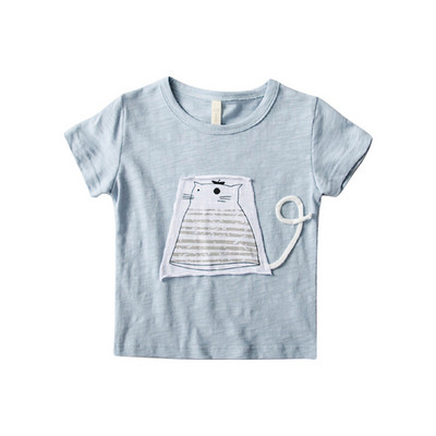 Детска ежедневна тениска за момчета-в син и бял цвят