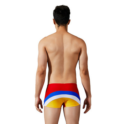 Costum de baie tip boxer barbati cu model colorat