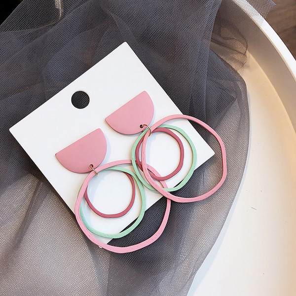 Rózsaszín felső női fülbevaló