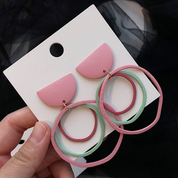 Rózsaszín felső női fülbevaló