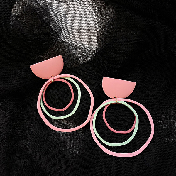 Rózsaszín felső női fülbevaló