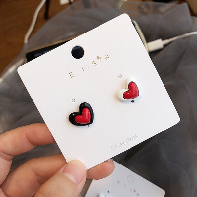 Cercei de damă în formă de inimă - patru culori