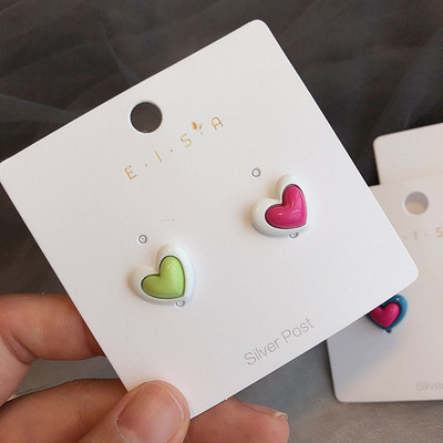 Cercei de damă în formă de inimă - patru culori