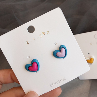 Cercei de damă în formă de inimă - patru culori