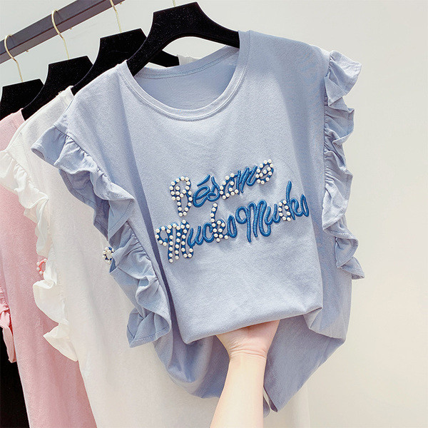 Bluza de dama cu broderie si perle in mai multe culori