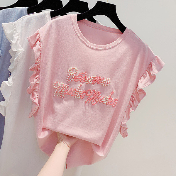 Bluza de dama cu broderie si perle in mai multe culori