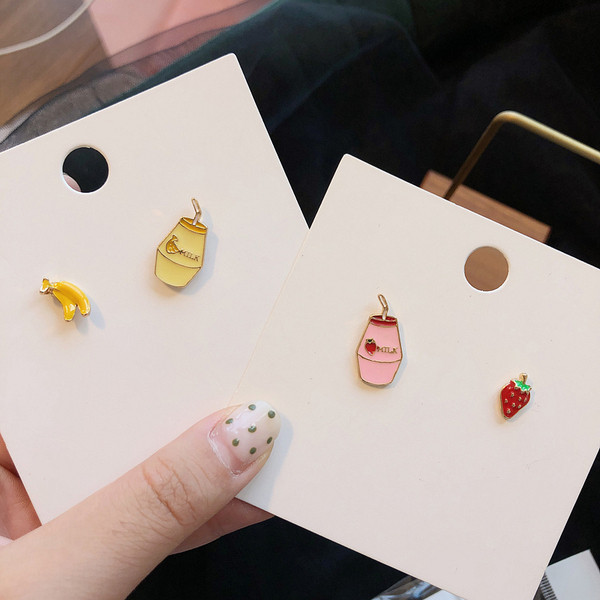 Cercei casual dama in galben si roz