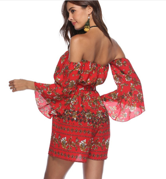 Φόρμες γυναικείες σε κόκκινο χρώμα με μοτίβα λουλουδιών