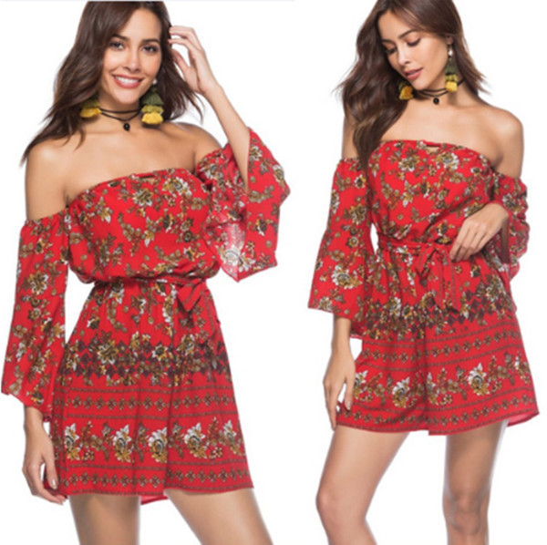 Φόρμες γυναικείες σε κόκκινο χρώμα με μοτίβα λουλουδιών