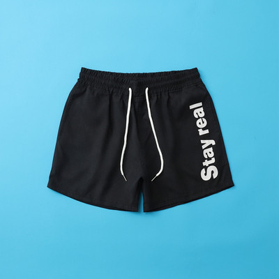 Pantaloni scurți casual pentru bărbați cu cravate și inscripție