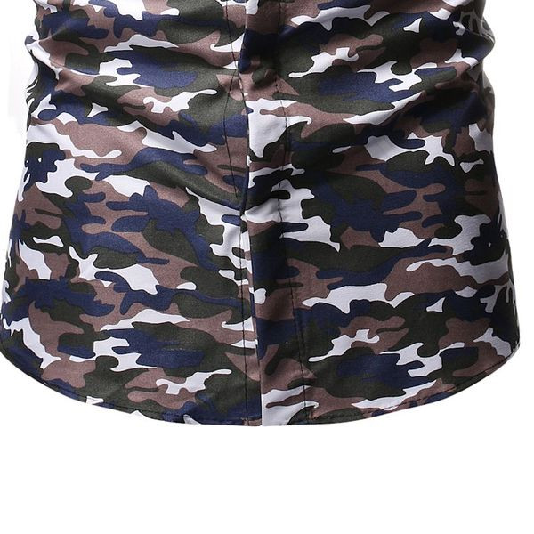 Cămașă bărbați Model slim cu mâneci scurte și motiv de camuflaj