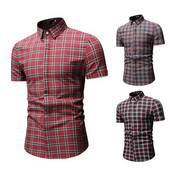 Kockás férfi ing rövid ujjal, három színben