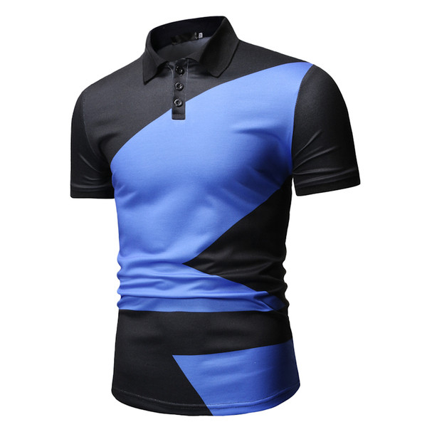 Tricou elegant pentru bărbați cu guler și nasturi în două culori