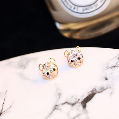 Női kis fülbevaló két színben kövekkel