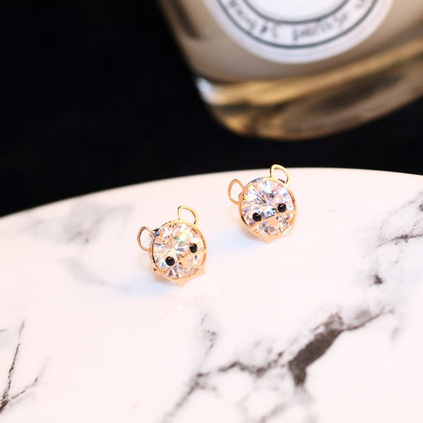 Női kis fülbevaló két színben kövekkel