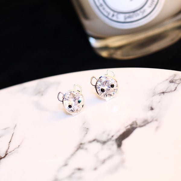 Női kis fülbevaló két színben kövekkel