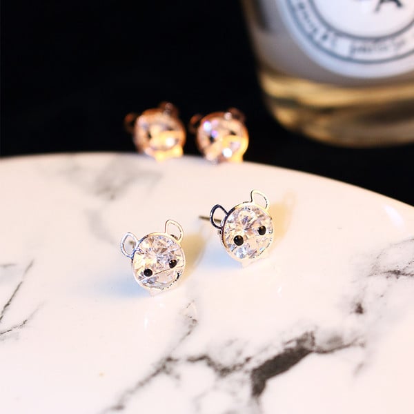 Női kis fülbevaló két színben kövekkel