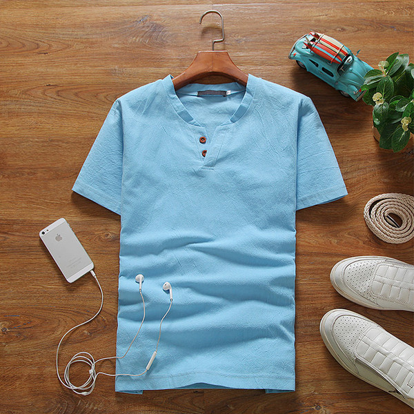 Tricou bărbătesc cu nasturi în diferite culori