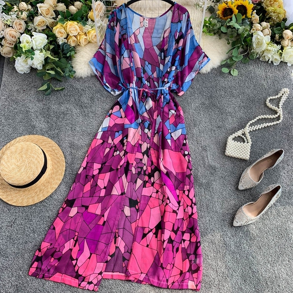 Γυναικείο πολύχρωμο pareo με  κορδόνια 